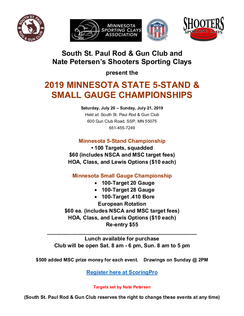 2019 5-Stand & Small Gauge Championships Flyer