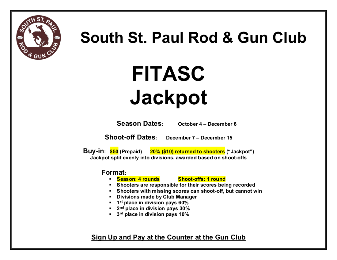 Jackpot Mini-League – FITASC Flyer 2 – 2019 – Fall