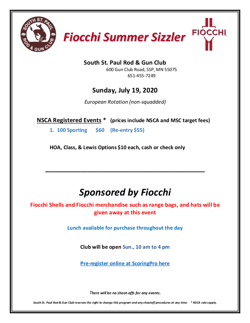 2020 Fiocchi Summer Sizzler Shoot Flyer b