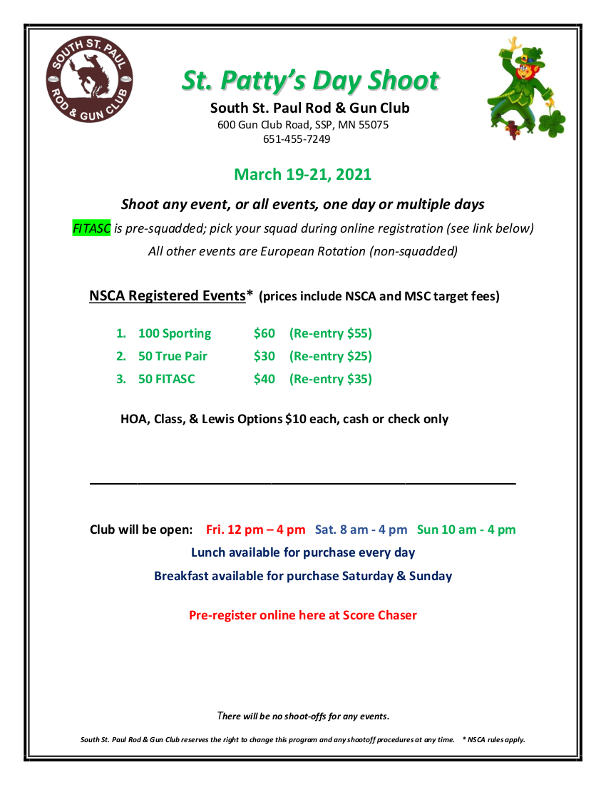 2021 St. Patty’s Day Shoot Flyerb